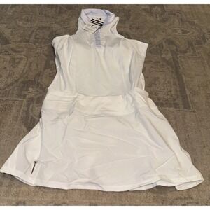 Flir Tee Womens Sz Small Sleeveless White Tennis Ruffle Dress Shelf Bra Skort